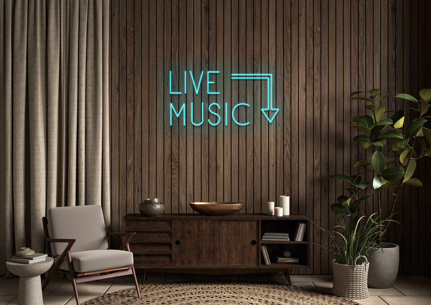 Live Music - Neon Sign