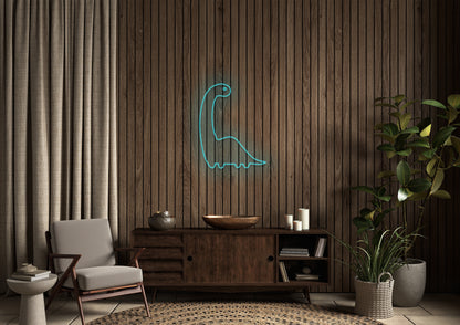 Long Neck Dino - Neon Sign