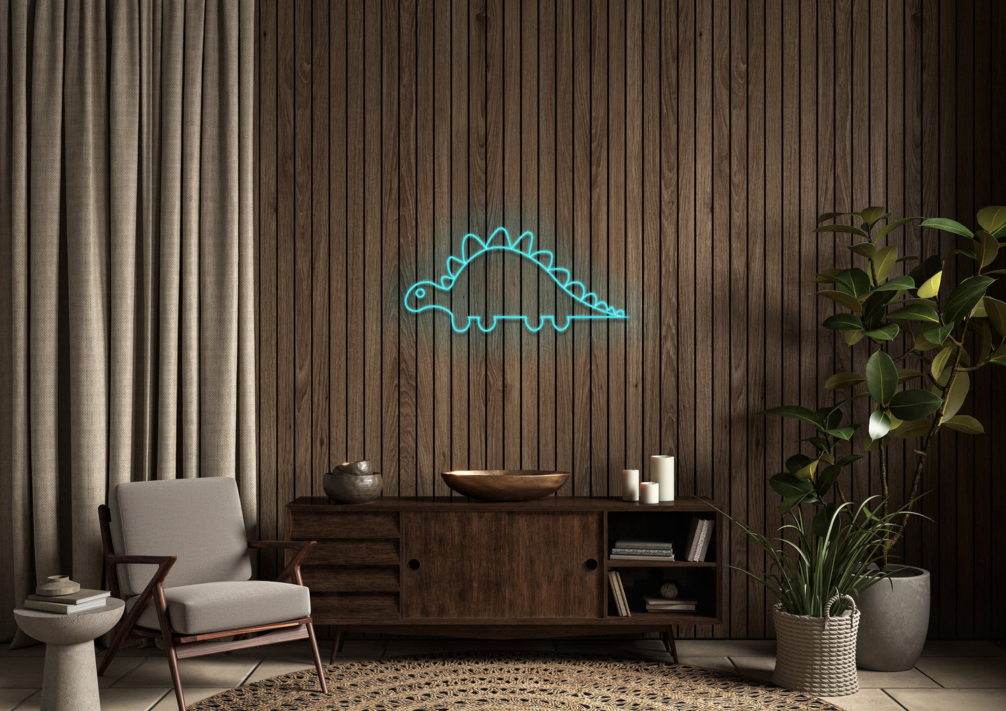 Baby Stegosaurus - Neon Sign