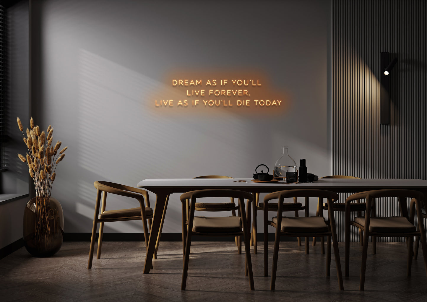 Live As If You'll Die Today - Neon Sign