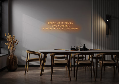 Live As If You'll Die Today - Neon Sign