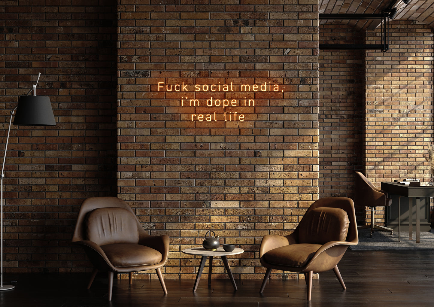 F Social Media - Neon Sign