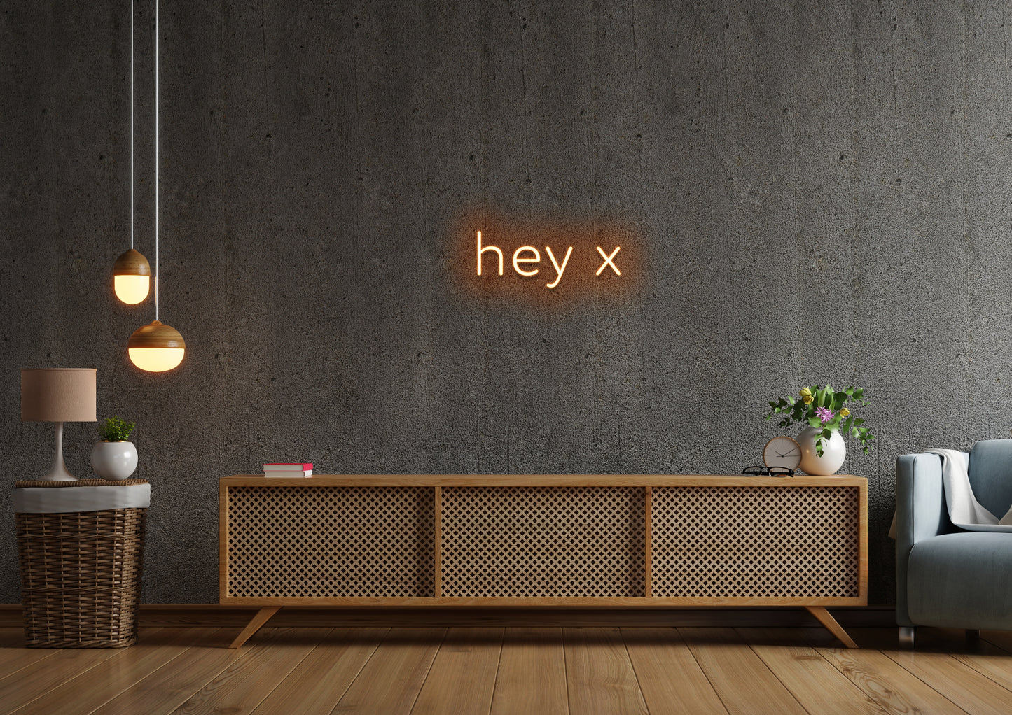 hey x - Neon Sign