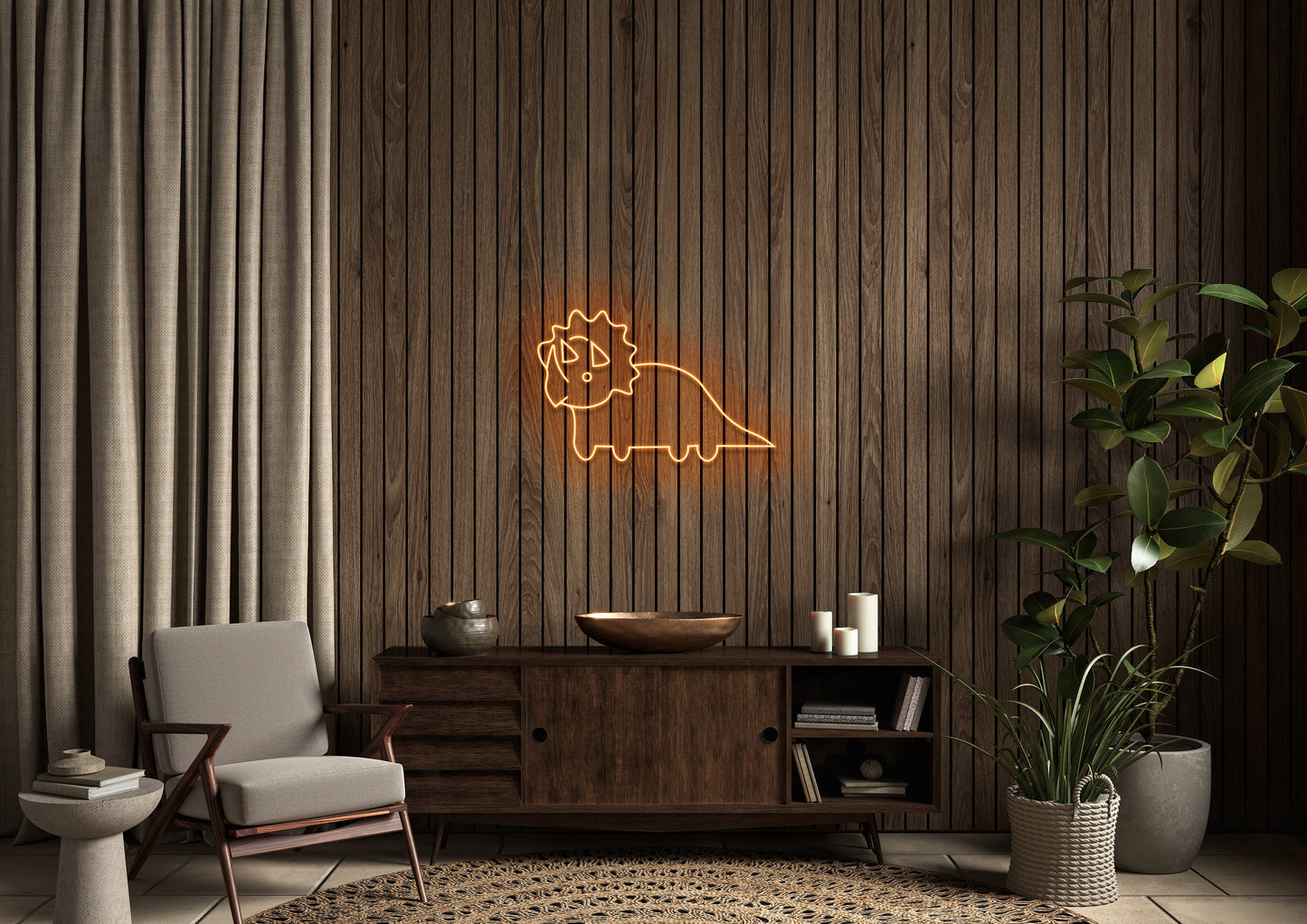 Triceratops - Neon Sign