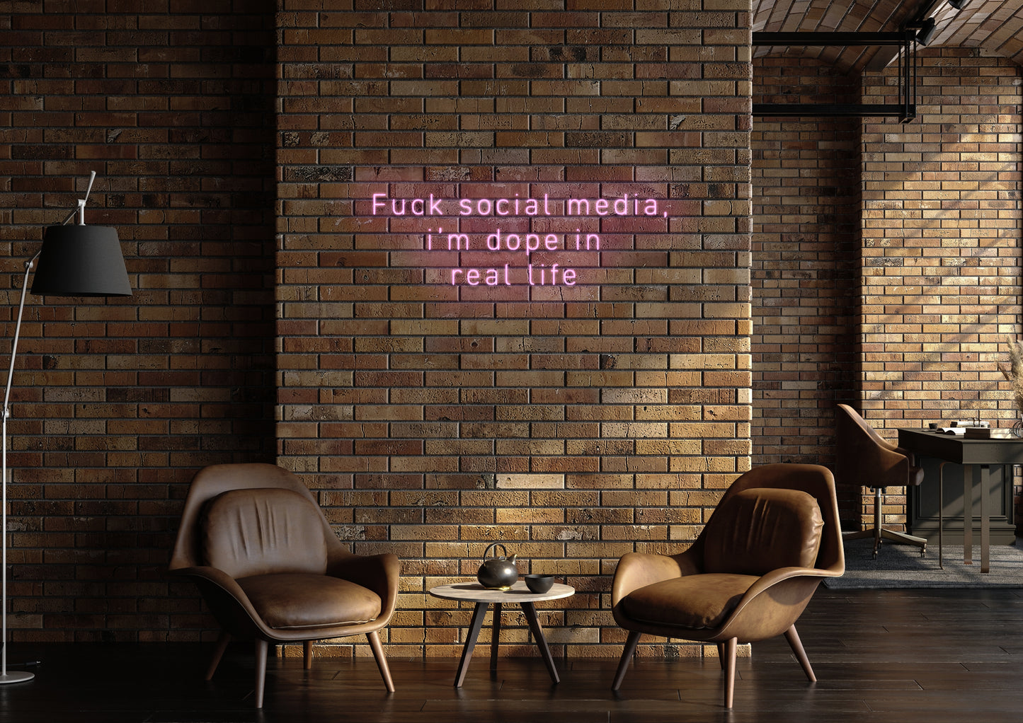 F Social Media - Neon Sign