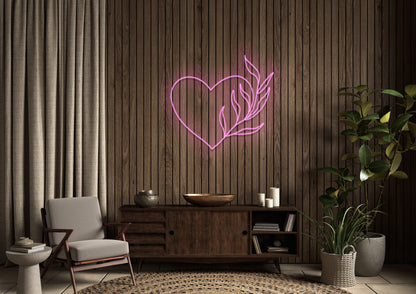 Heart Plant - Neon Sign