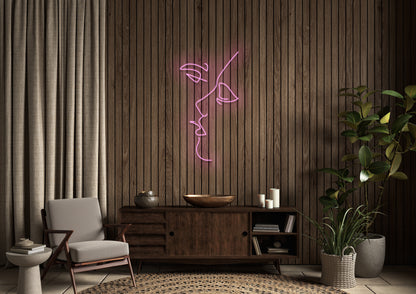 Kissing line art - Neon Sign