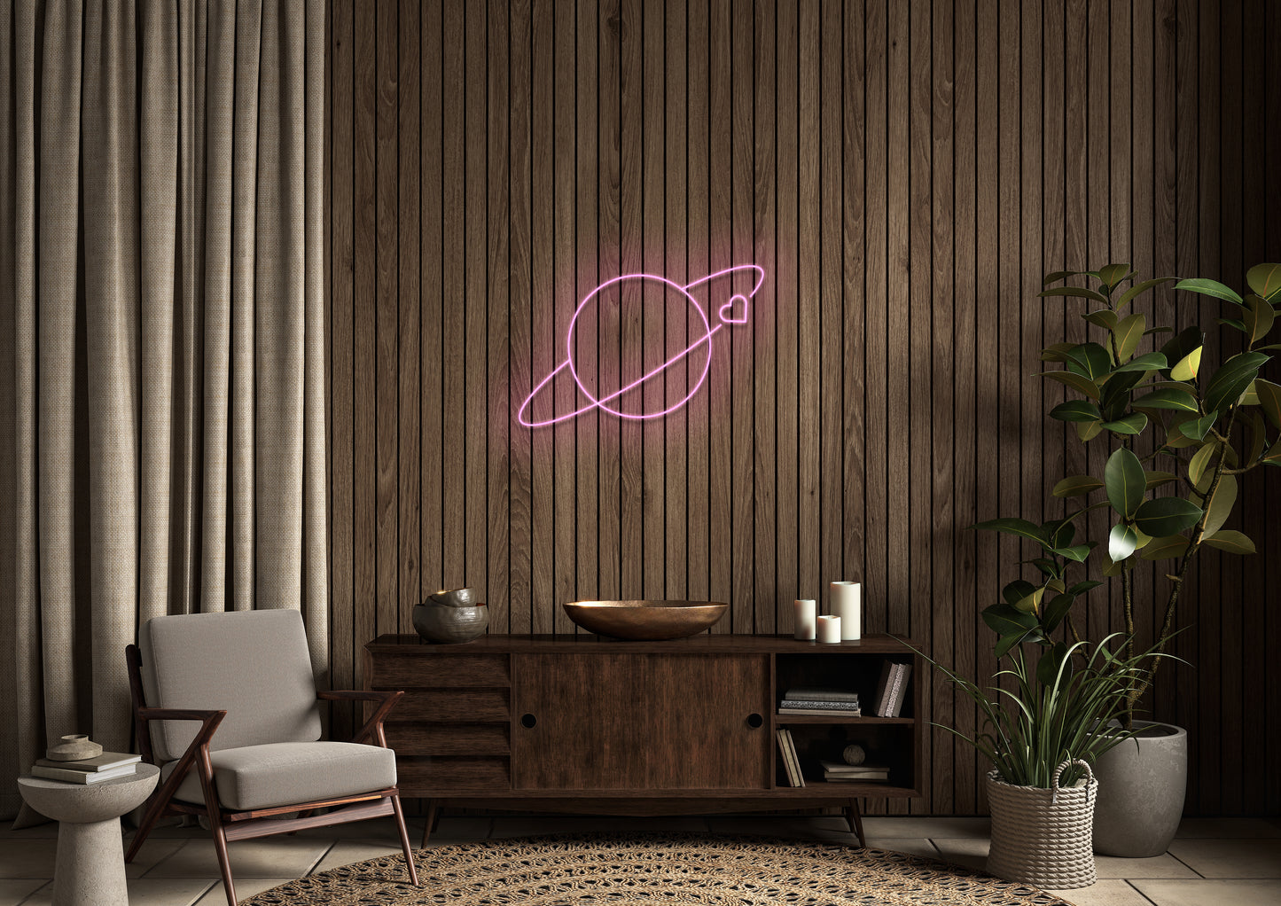 Heart Planet - Neon Sign