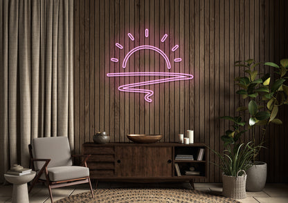 Sunset Outline (Double Line) - Neon Sign