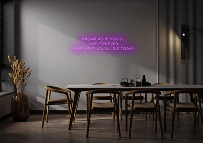 Live As If You'll Die Today - Neon Sign