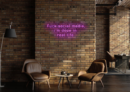 F Social Media - Neon Sign