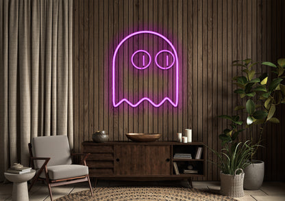Pac Man Ghost (single line) - Neon Sign
