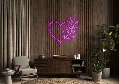 Heart Plant - Neon Sign