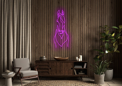 Horse Head Line Art - Neon Sign
