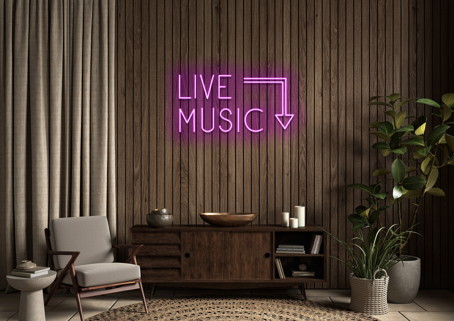 Live Music - Neon Sign