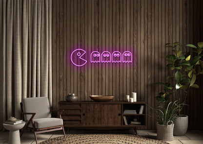 Pac Man Chase - Neon Sign