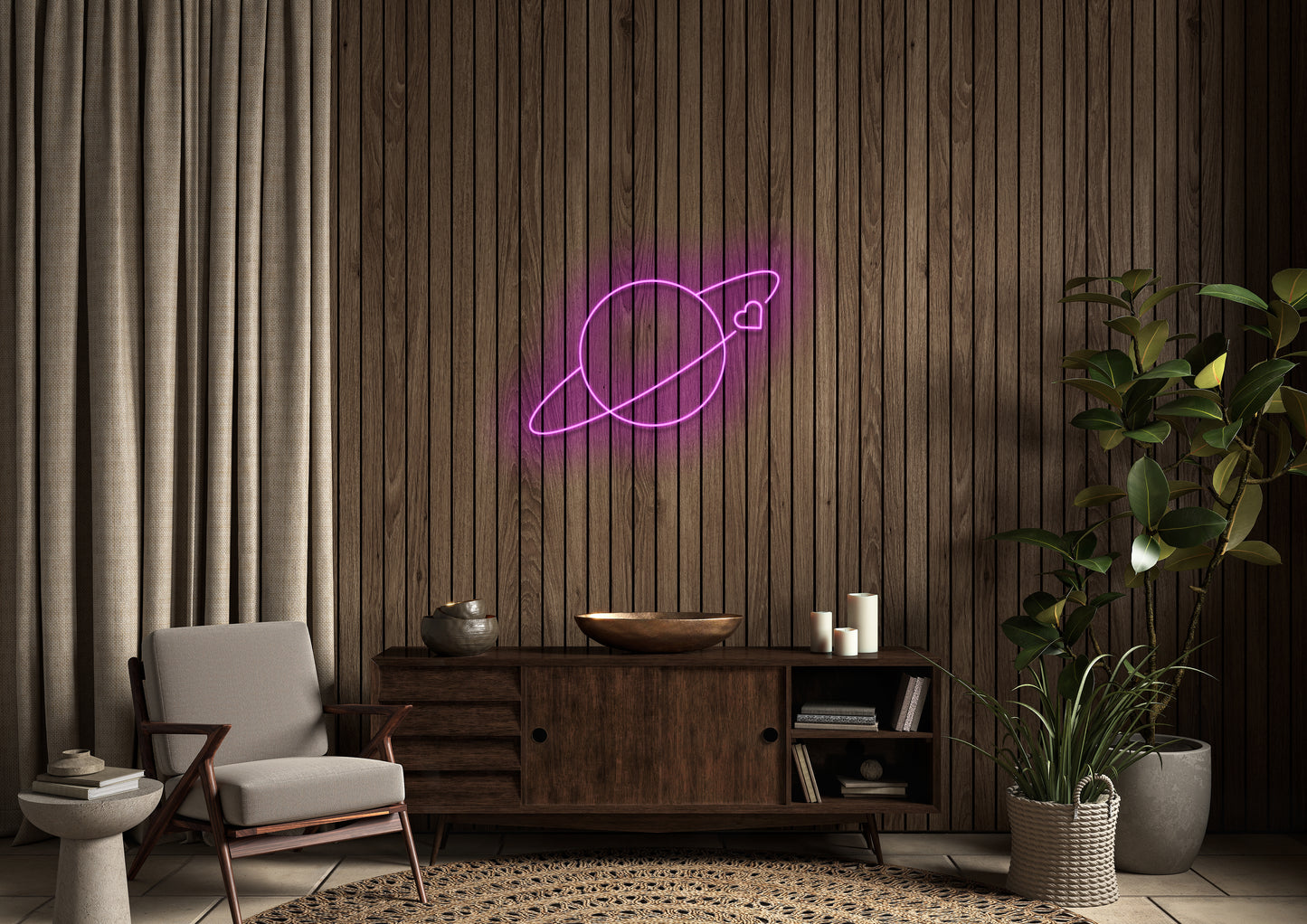 Heart Planet - Neon Sign