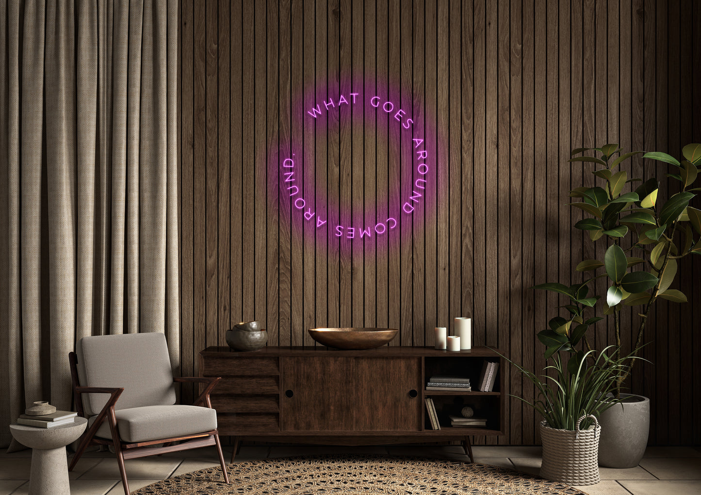 What Goes Around Comes Around - Neon Sign