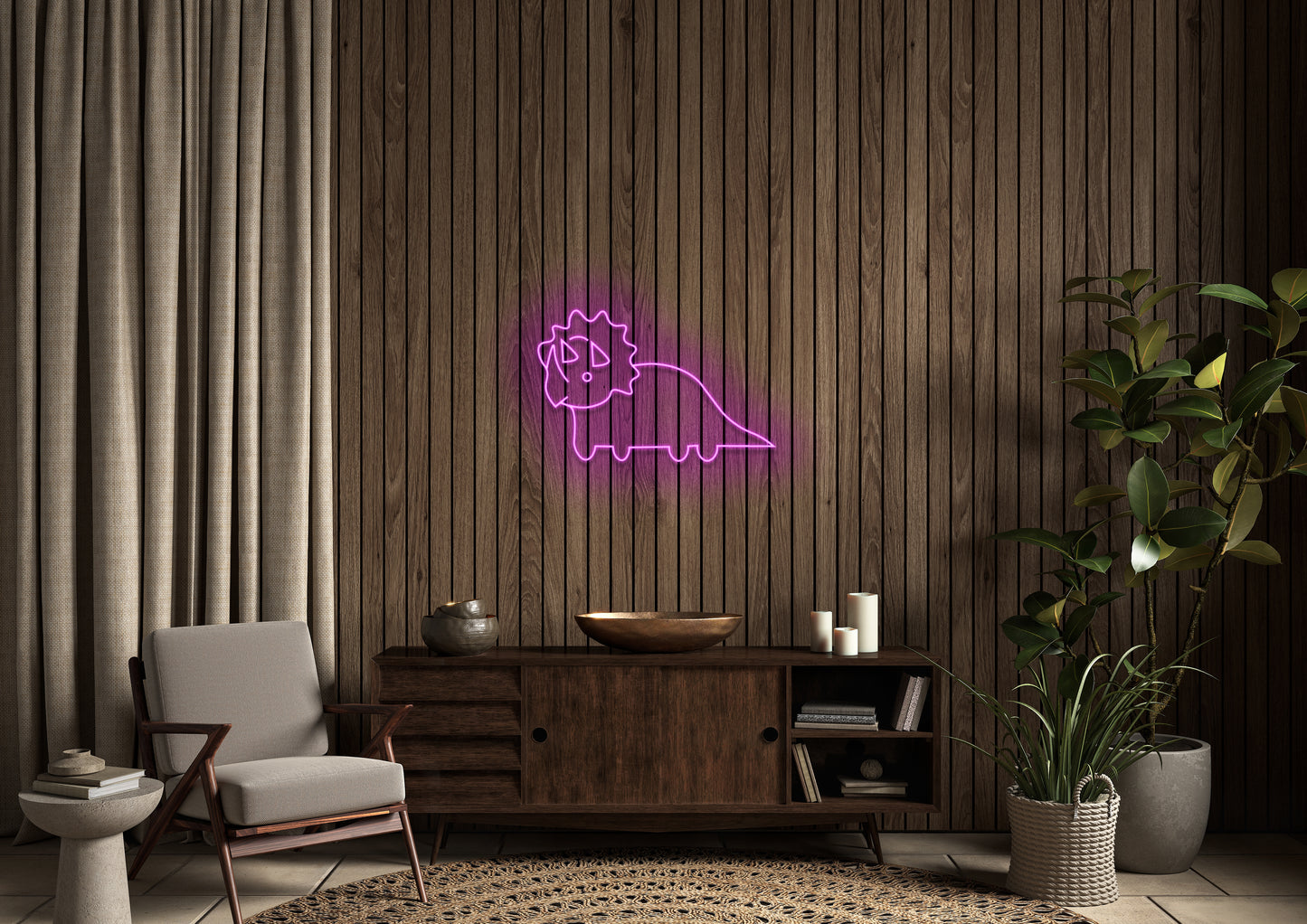 Triceratops - Neon Sign
