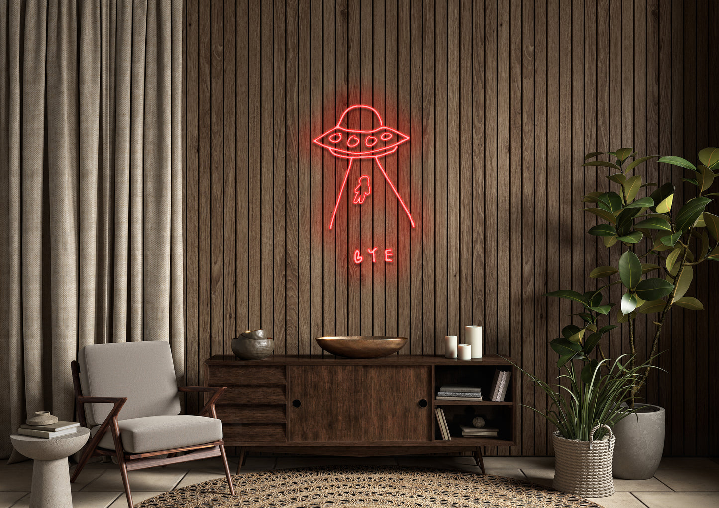 "Bye" - Neon Sign