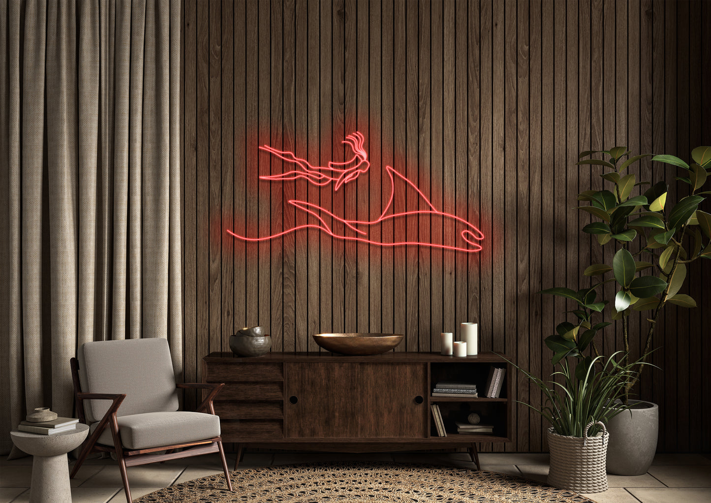 Diver and Ray - Neon Sign