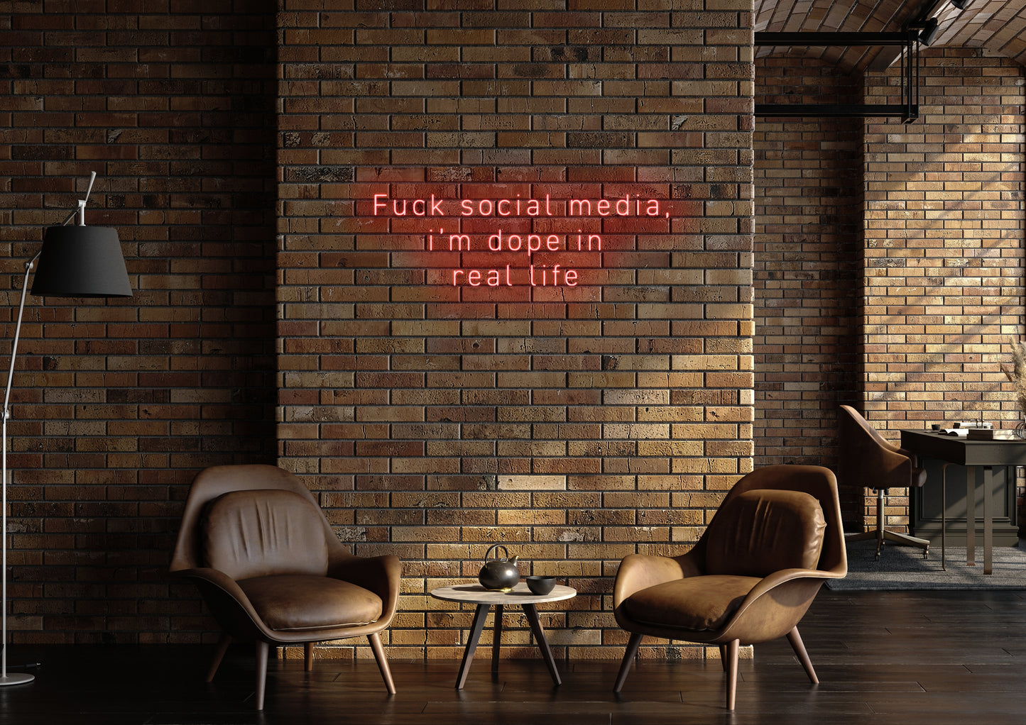 F Social Media - Neon Sign