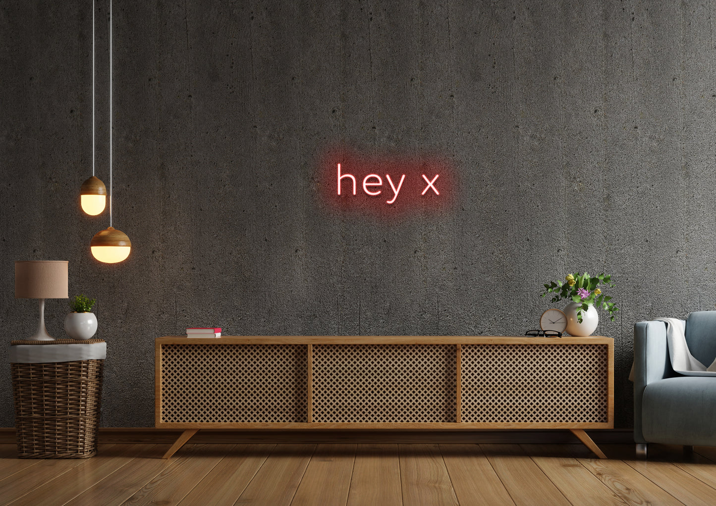 hey x - Neon Sign