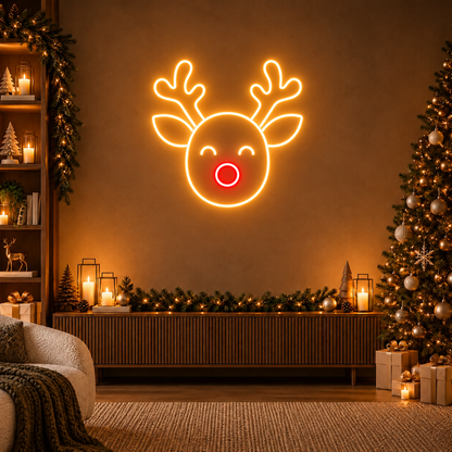 Red Nose Reindeer - Neon Sign