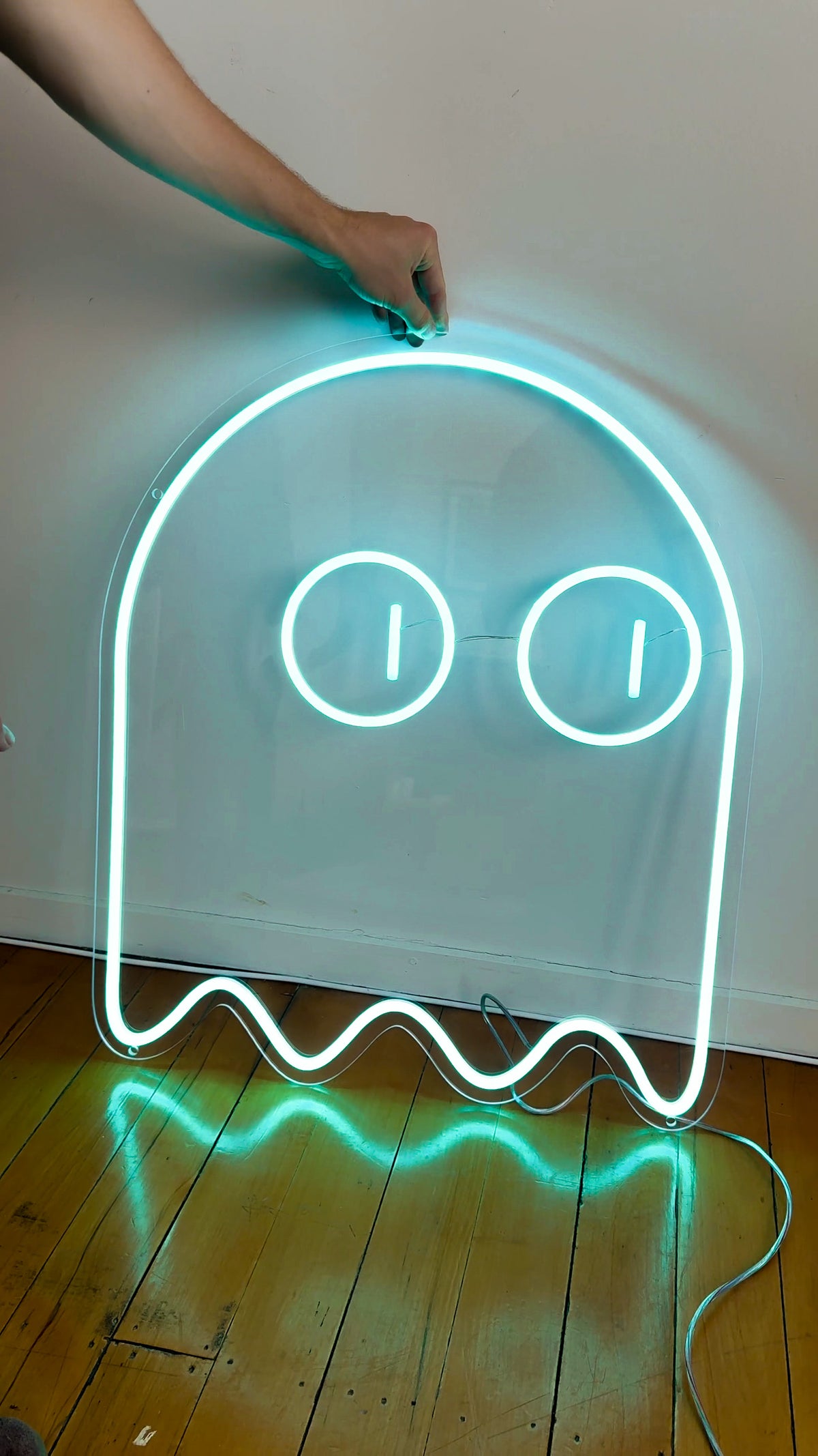 Pac Man Ghost (single line) - Neon Sign