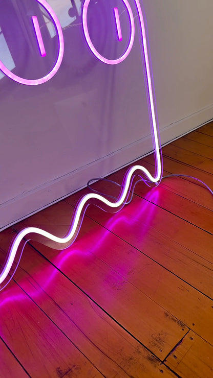 Pac Man Ghost (single line) - Neon Sign