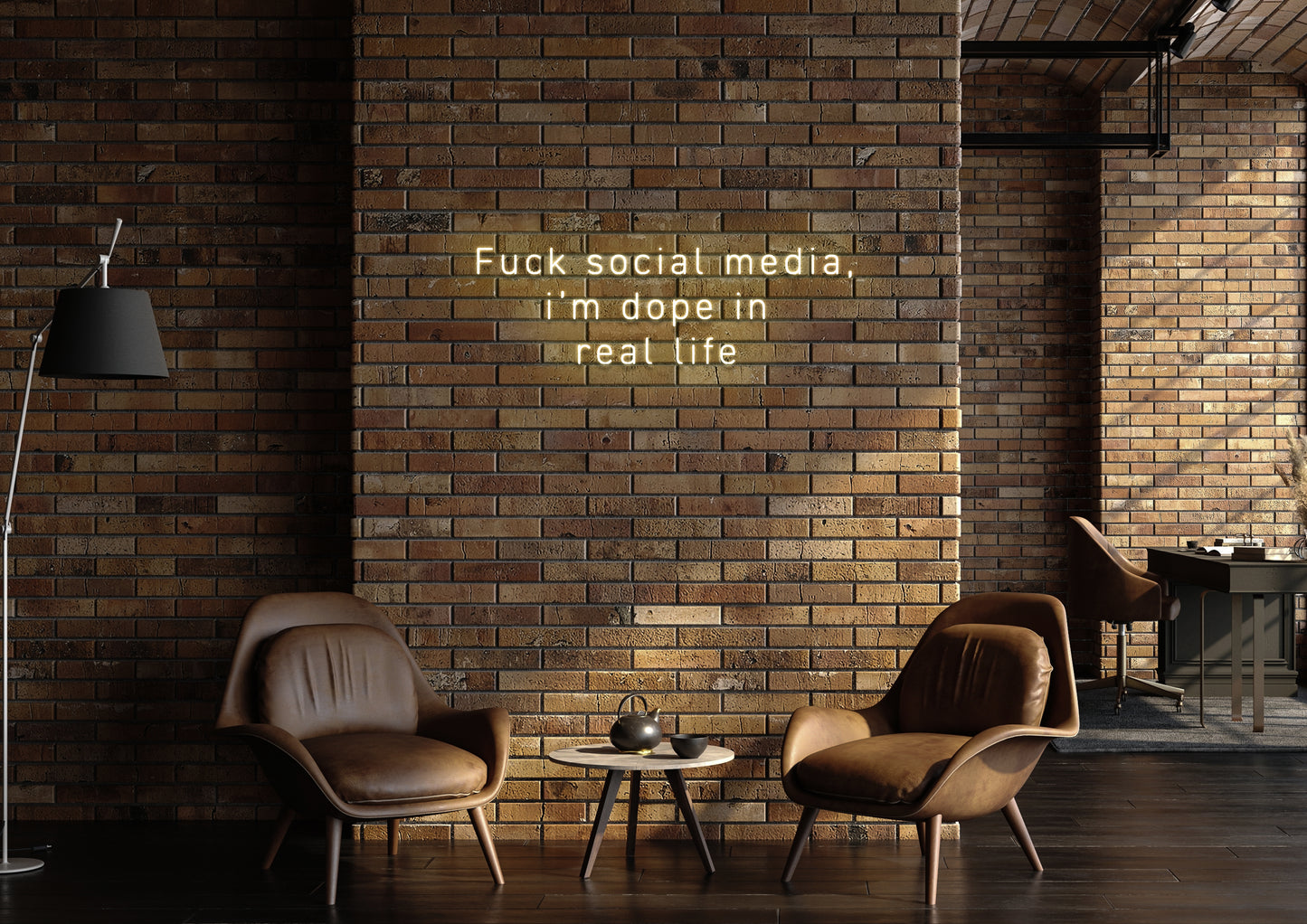 F Social Media - Neon Sign