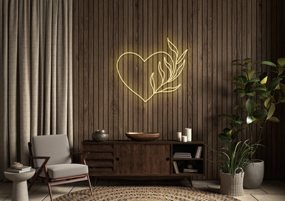 Heart Plant - Neon Sign