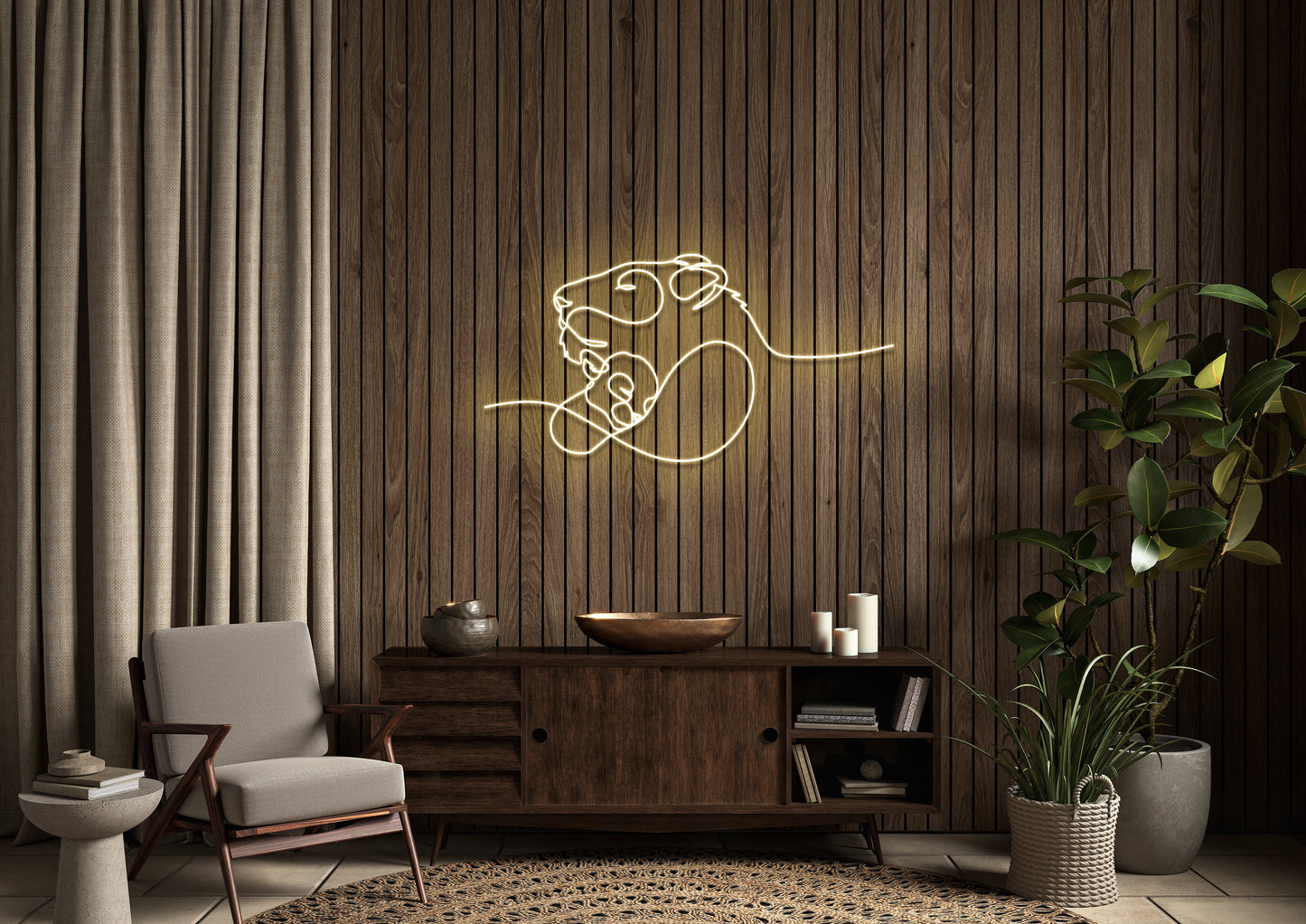 Lion and Cub - Neon Sign