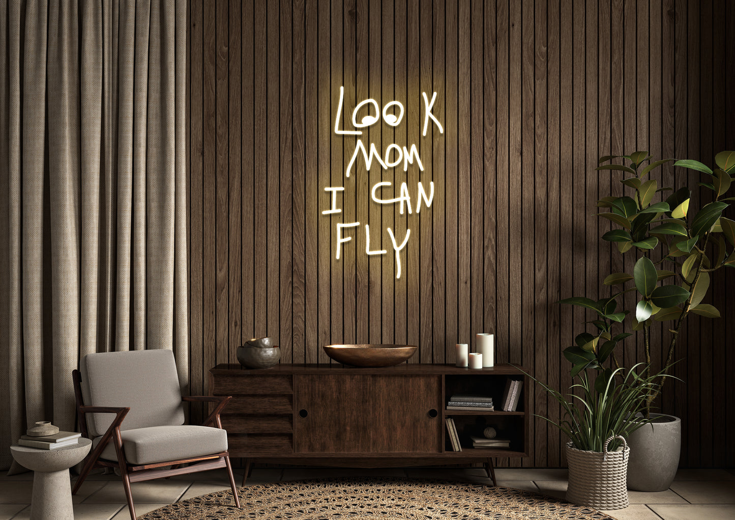 Look Mum I Can Fly - Neon Sign