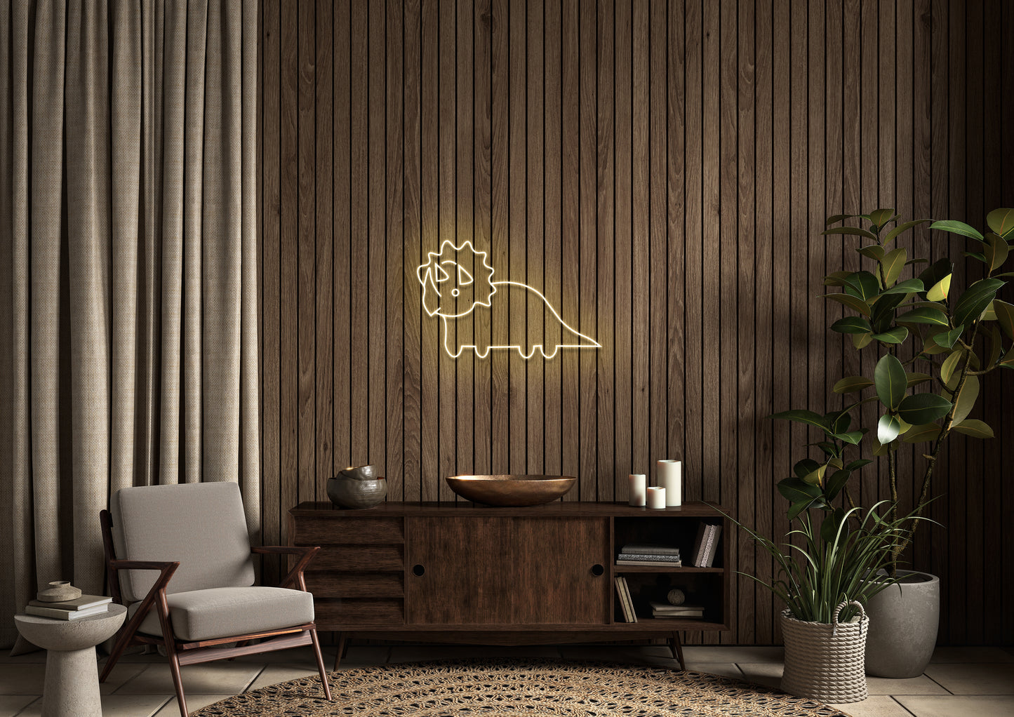 Triceratops - Neon Sign