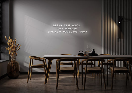 Live As If You'll Die Today - Neon Sign