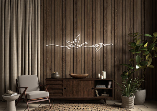 Ducks Flying - Neon Sign