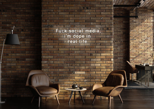 F Social Media - Neon Sign