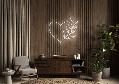 Heart Plant - Neon Sign