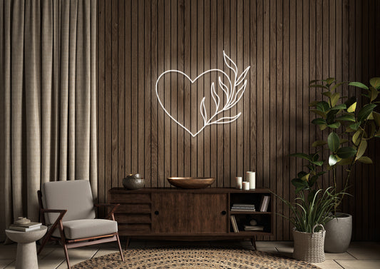 Heart Plant - Neon Sign