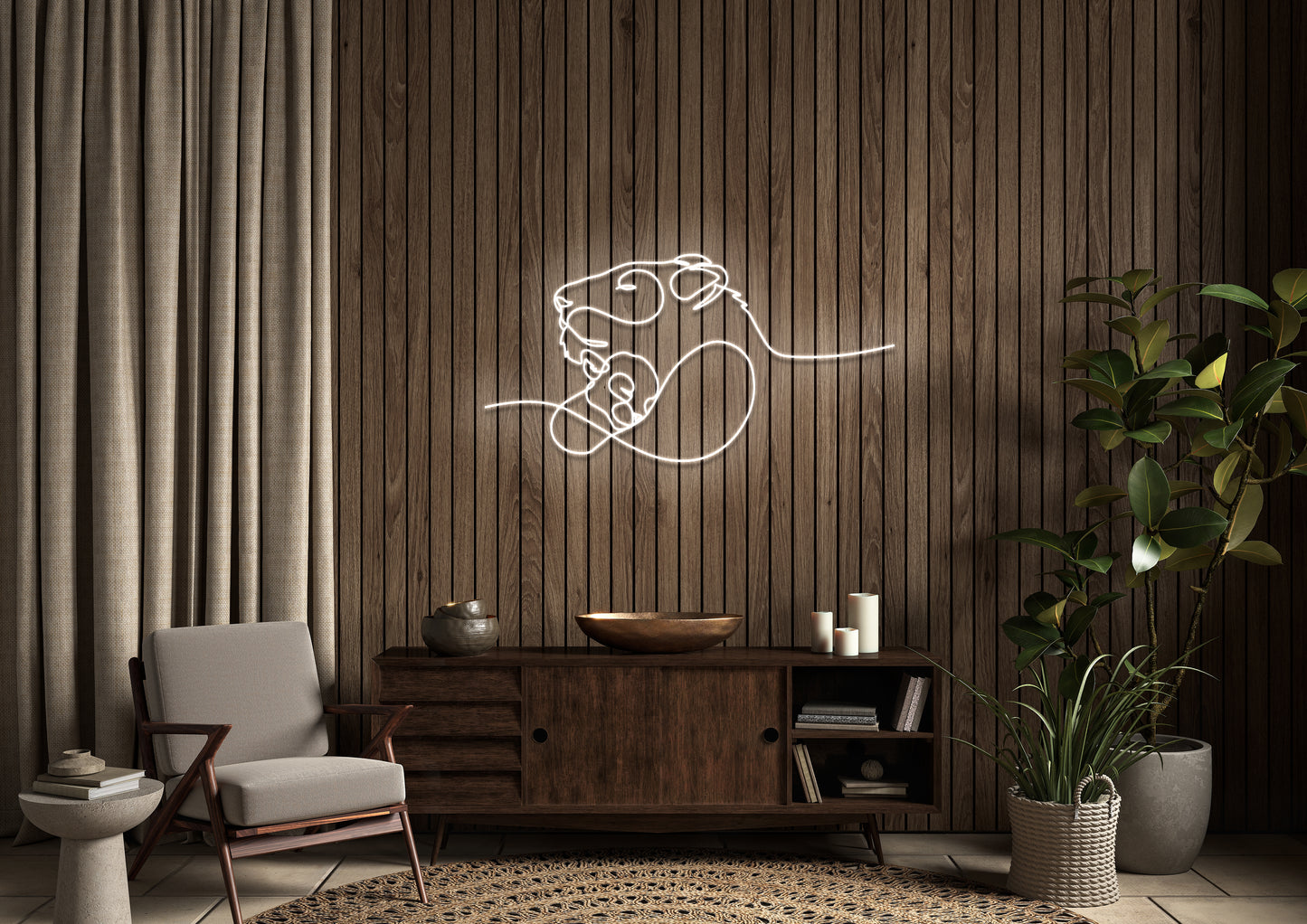 Lion and Cub - Neon Sign
