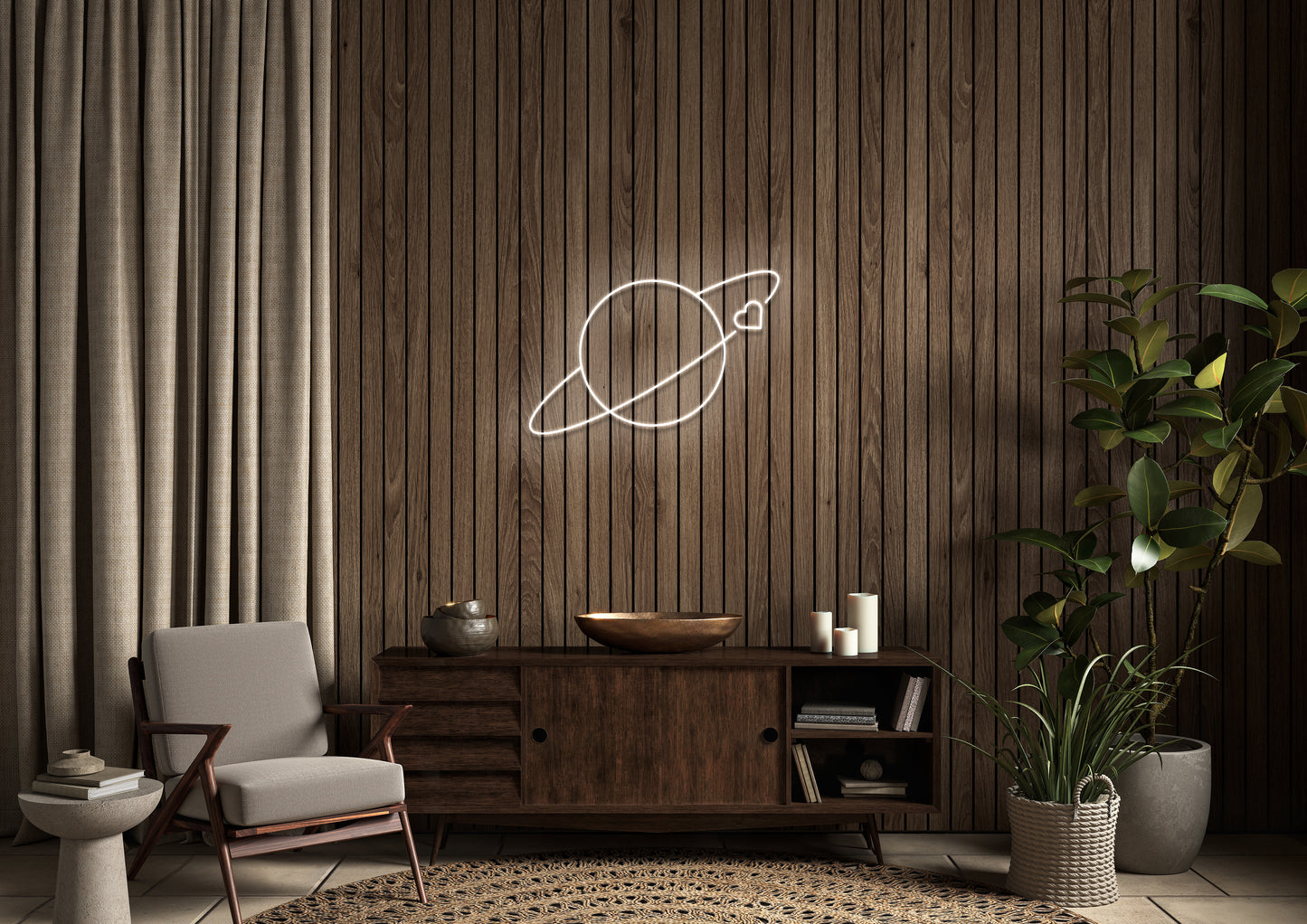 Heart Planet - Neon Sign