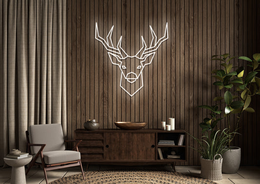 Stag Head - Neon Sign